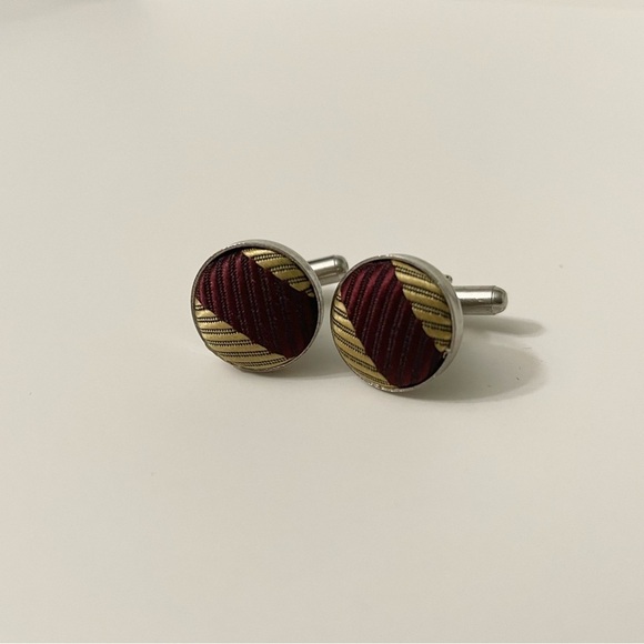 Vintage Lot of 7 Cufflinks Fabric Assorted Colours - Picture 6 of 16